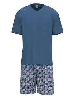 Гладкая пижама с трикотажной отделкой интерлок синего цвета CALIDA 43286c425
